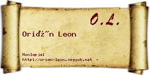 Orián Leon névjegykártya